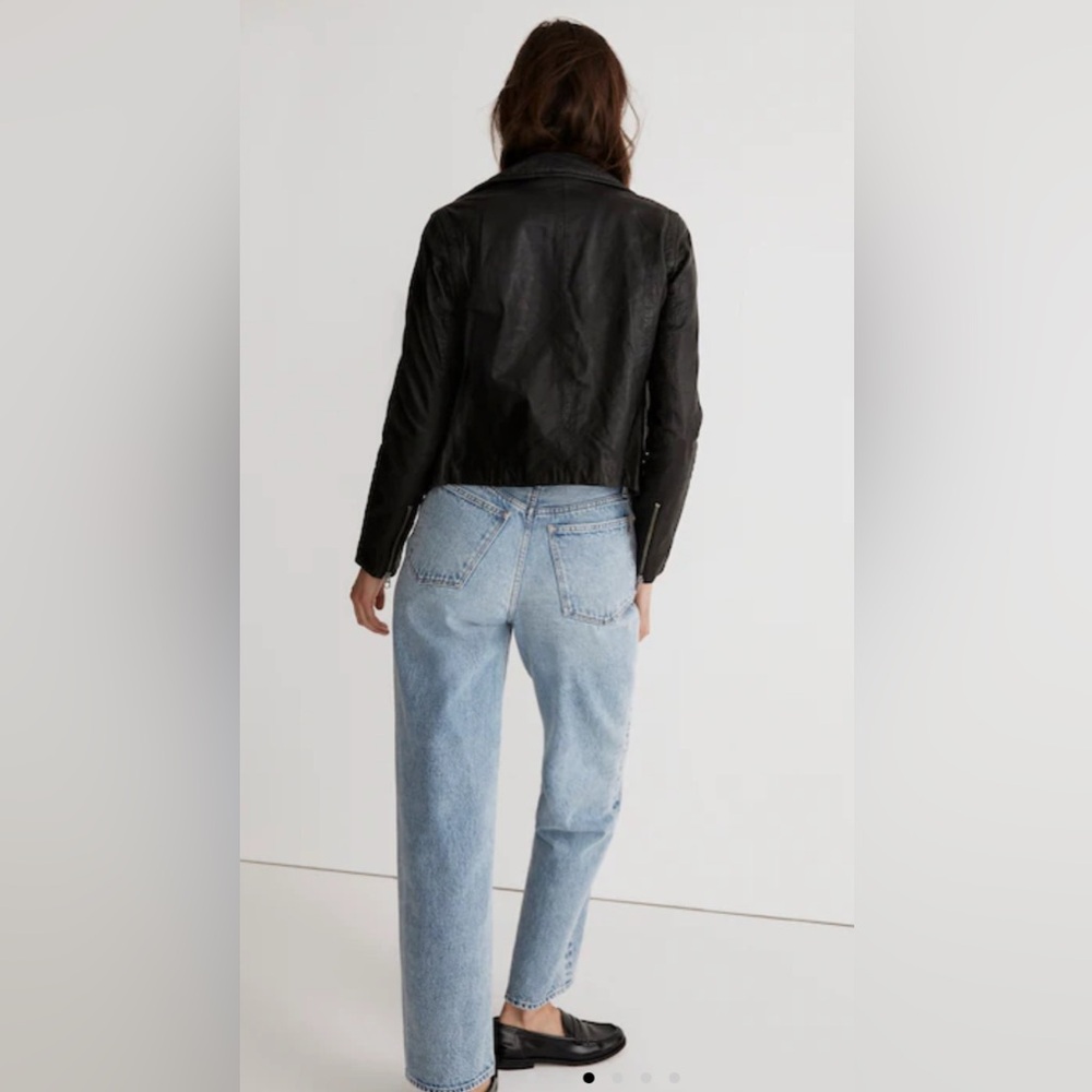 NWT Madewell Black Leather Jacket size Medium Brass Hardware Edition - Picture 11 of 13